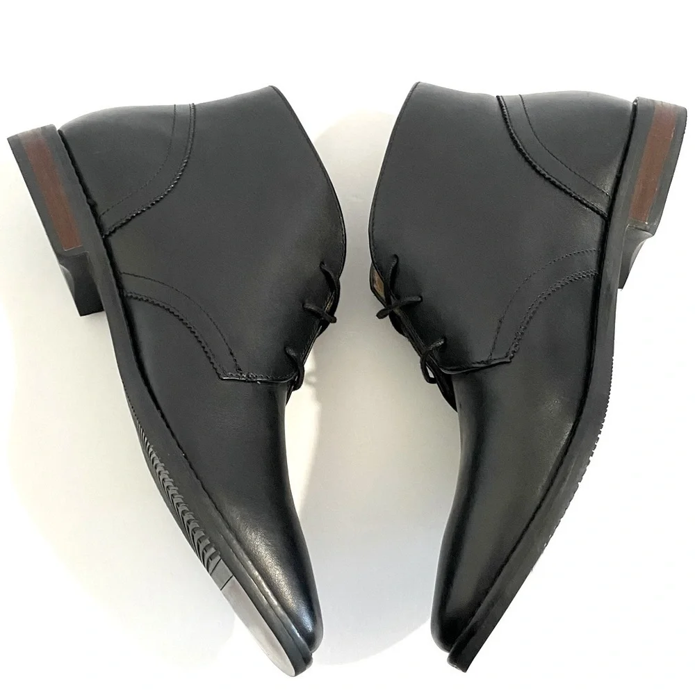 Florsheim New Matera Plain Toe Chukka Boots Black Leather Lace Up Size 9.5